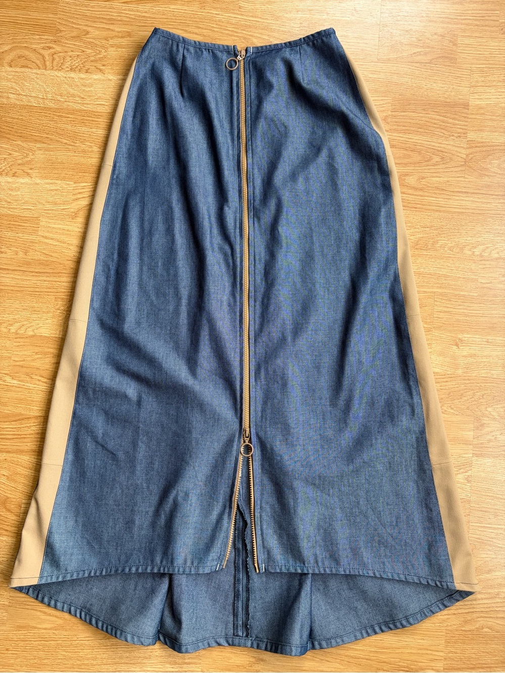 VTG Cop. Copine Paris Archive Y2K Denim Maxi Skirt Waist 26”